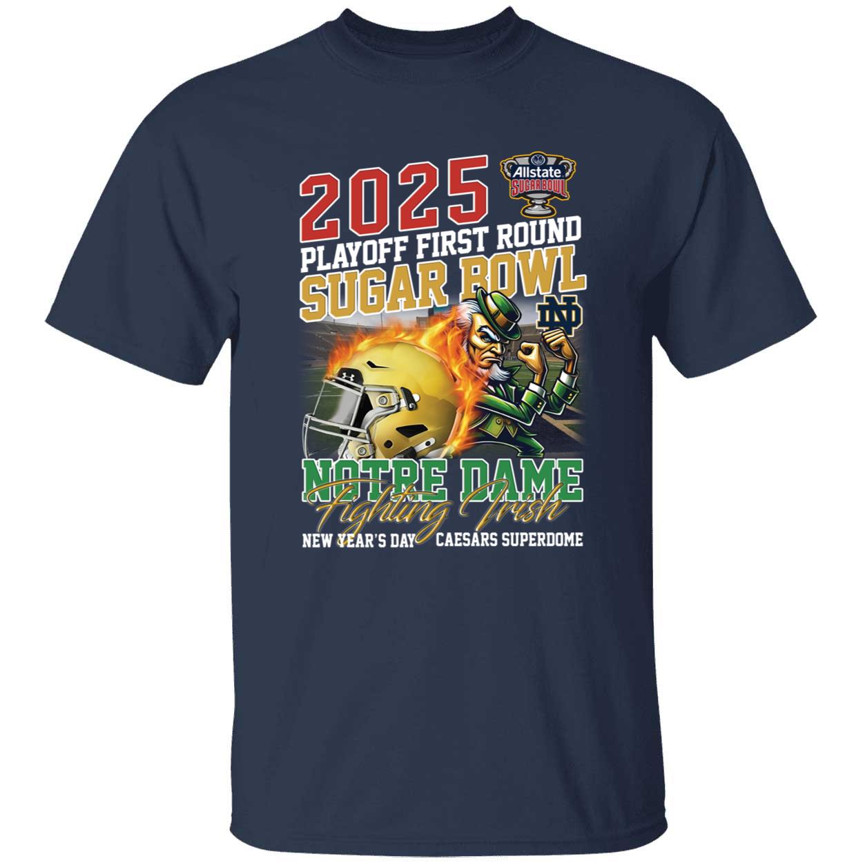 2025 Playoff First Round Sugar Bowl Notre Dame Fighting Irish Shirt 1 1.jpg