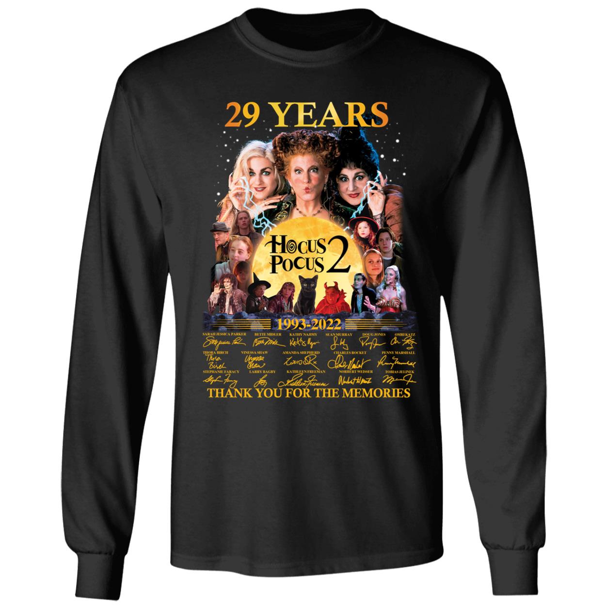 29 Years Hocus Pocus 2 1993-2022 Thank You For The Memories Long Sleeve Shirt