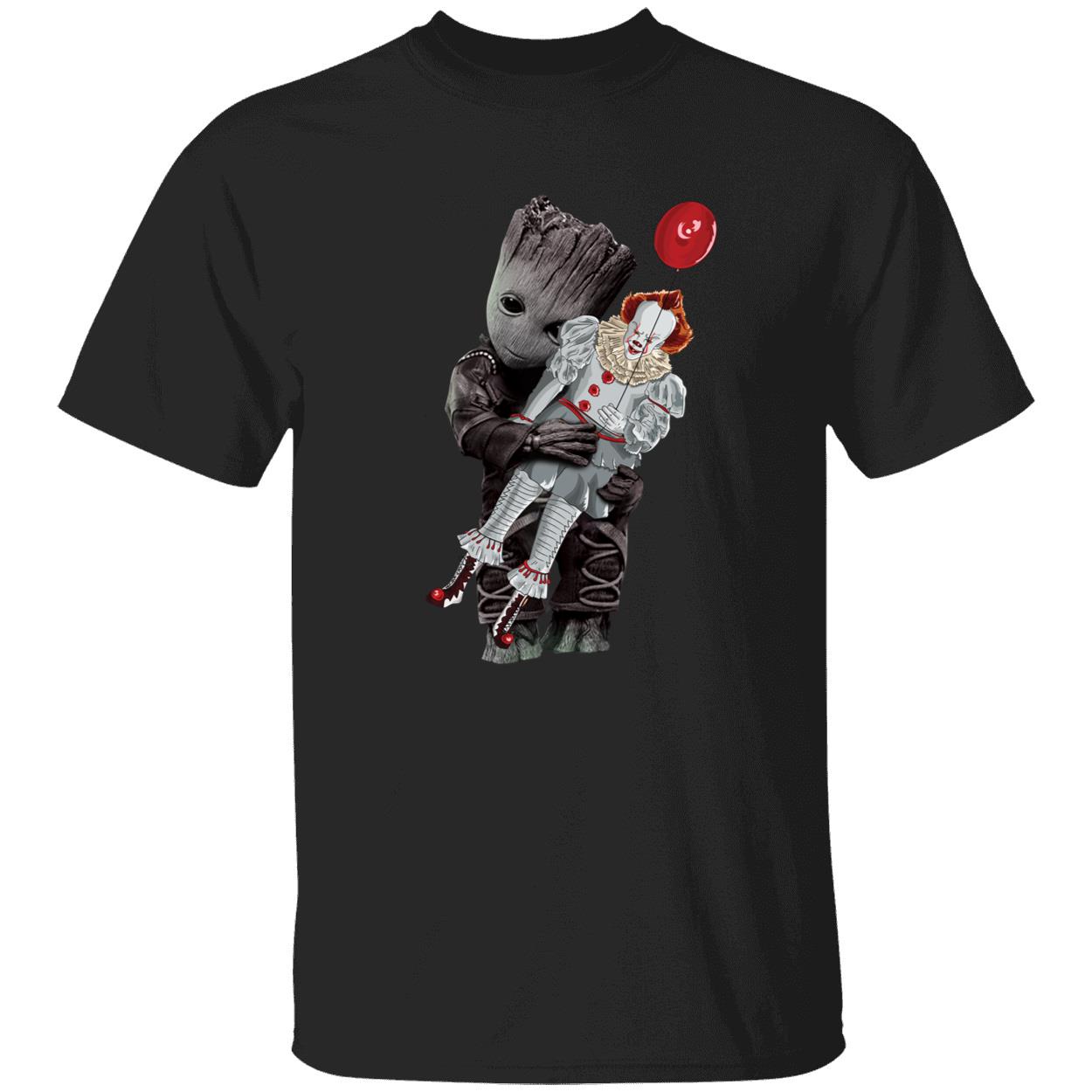 Baby Groot Hug Pennywise Shirt 1 1.jpg