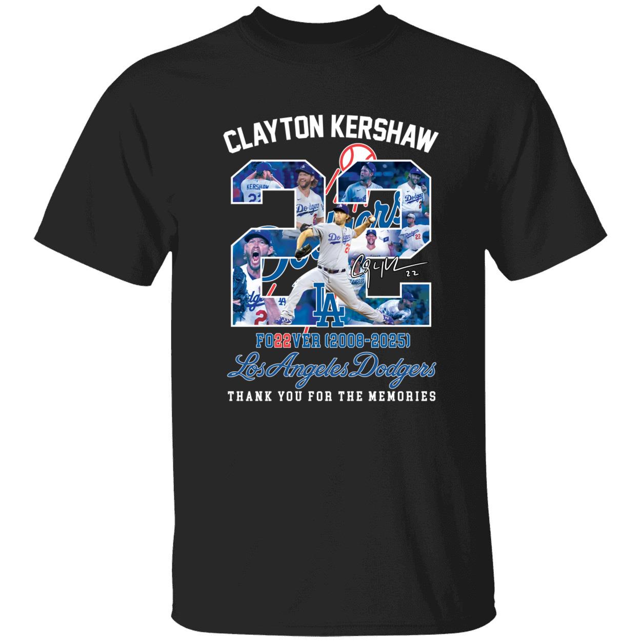 Clayton Kershaw Fo22ver 2008 2025 Thank You For The Memories Signature Shirt 1 1.jpg