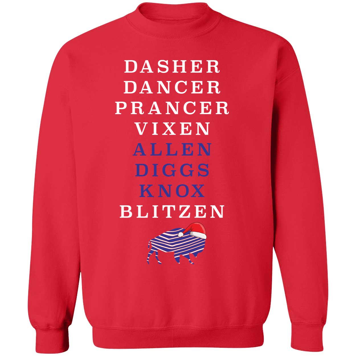 Dasher Dancer Prancer Vixen Allen Diggs Knox Blitzen Sweatshirt