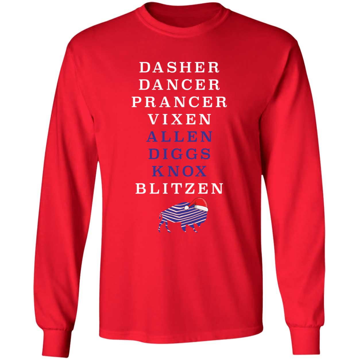 Dasher Dancer Prancer Vixen Allen Diggs Knox Blitzen Long Sleeve Shirt
