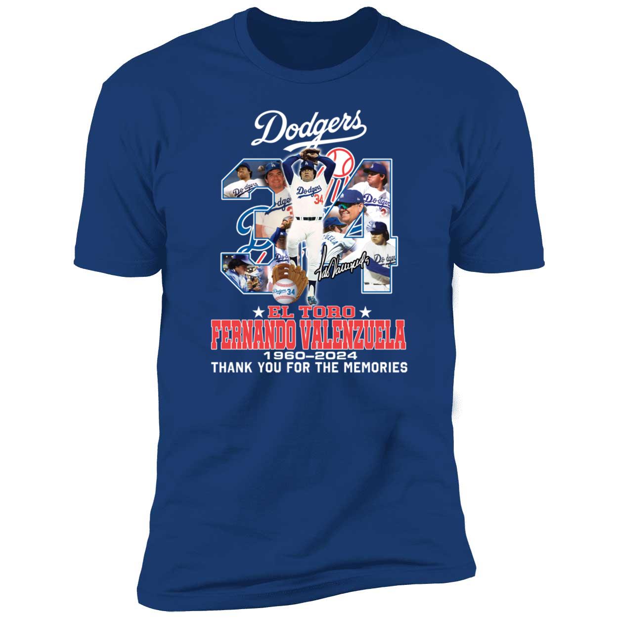 Dodgers El Toro Fernando Valenzuela 1960 2024 Thank You For The Memories Shirt 5 1.jpg