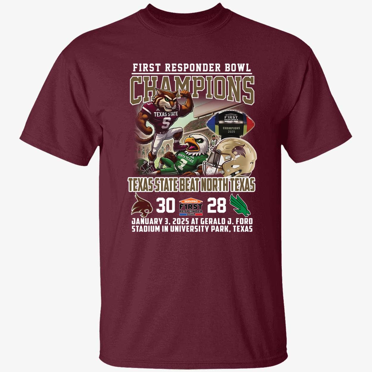 First Responder Bowl Champions Texas State Beat North Texas Shirt 1 1.jpg