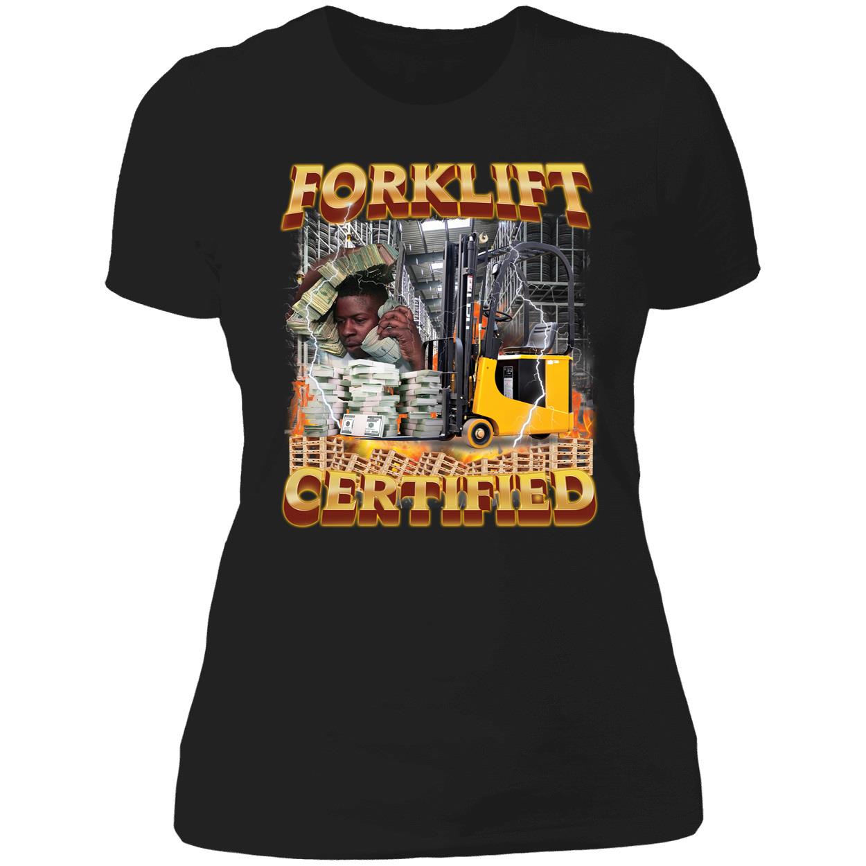 Forklift Certified Money Ladies Boyfriend Shirt