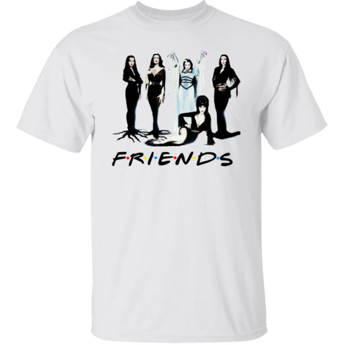 Friends Squad Goals Elvira Lily Munster Morticia Bride Of Frankenstein Shirt