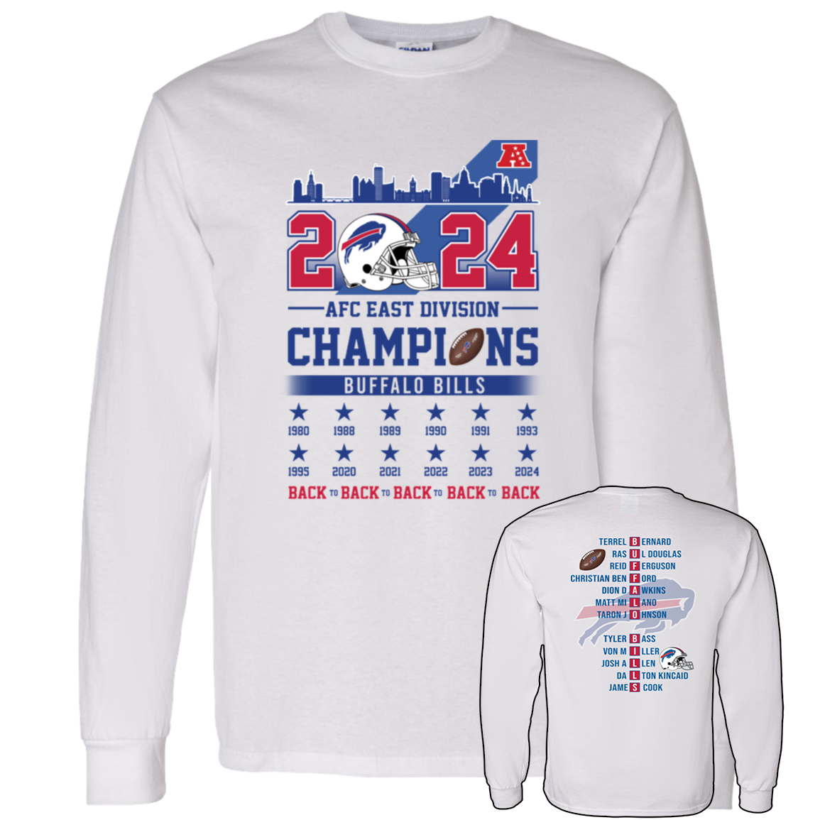 Front Back 2024 AFC East Division Champions Buffalo Bills Back To Back To Back3.png