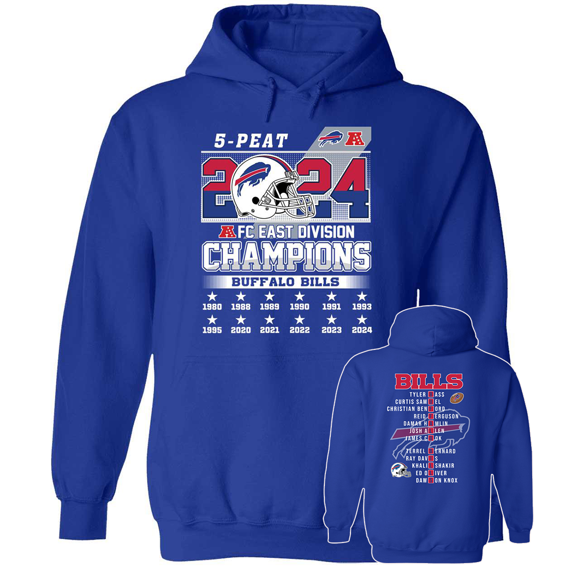 Front Back 5 Peat 2024 Afc East Division Champions Buffalo Bills1.png