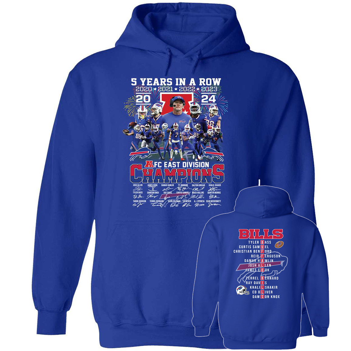Front Back 5 Year In A Row Buffalo Bills 2024 AFC East Division Champions1.png