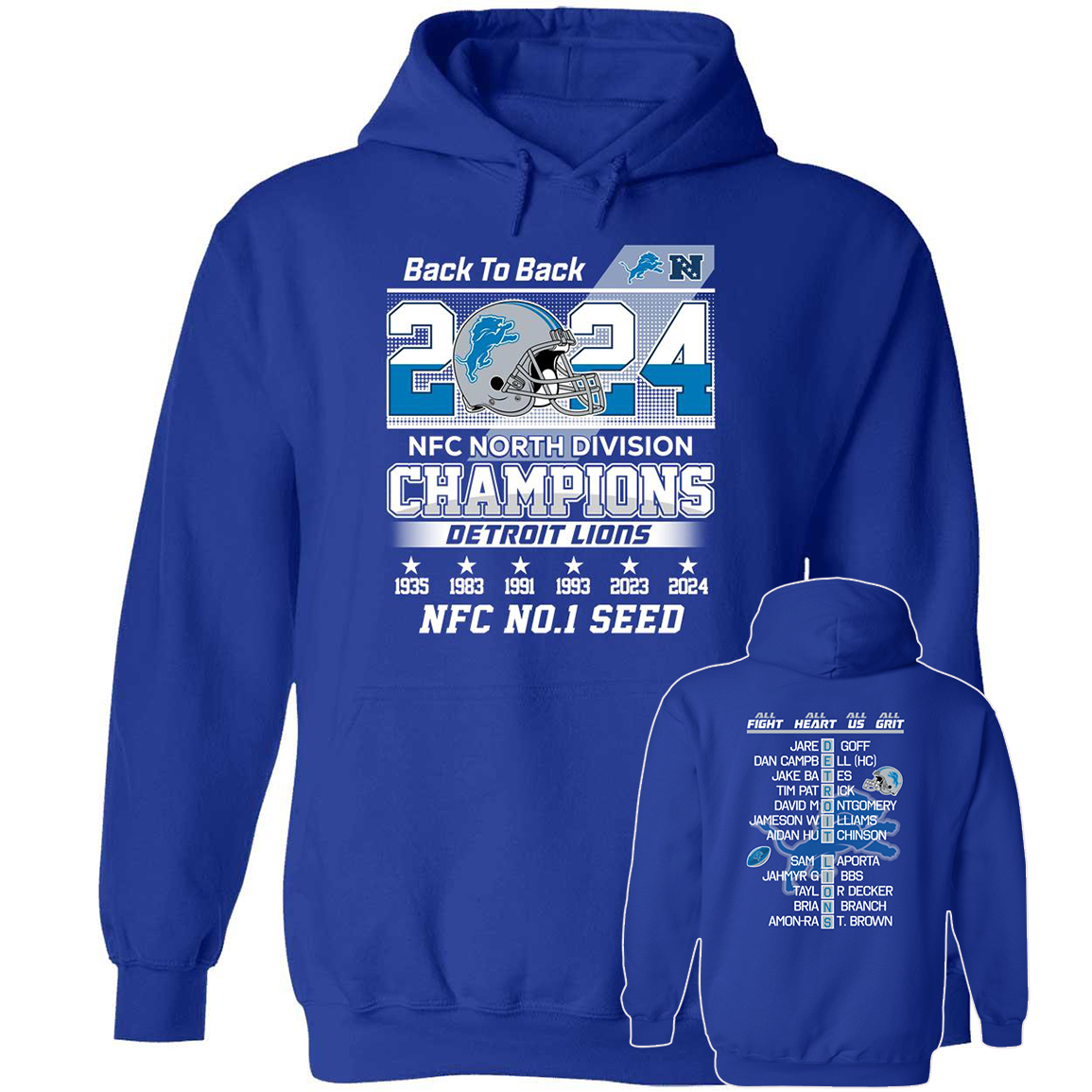 Front Back Back To Back 2024 Nfc North Division Champions Detroit Lions Nfc No 1 Seed1.png
