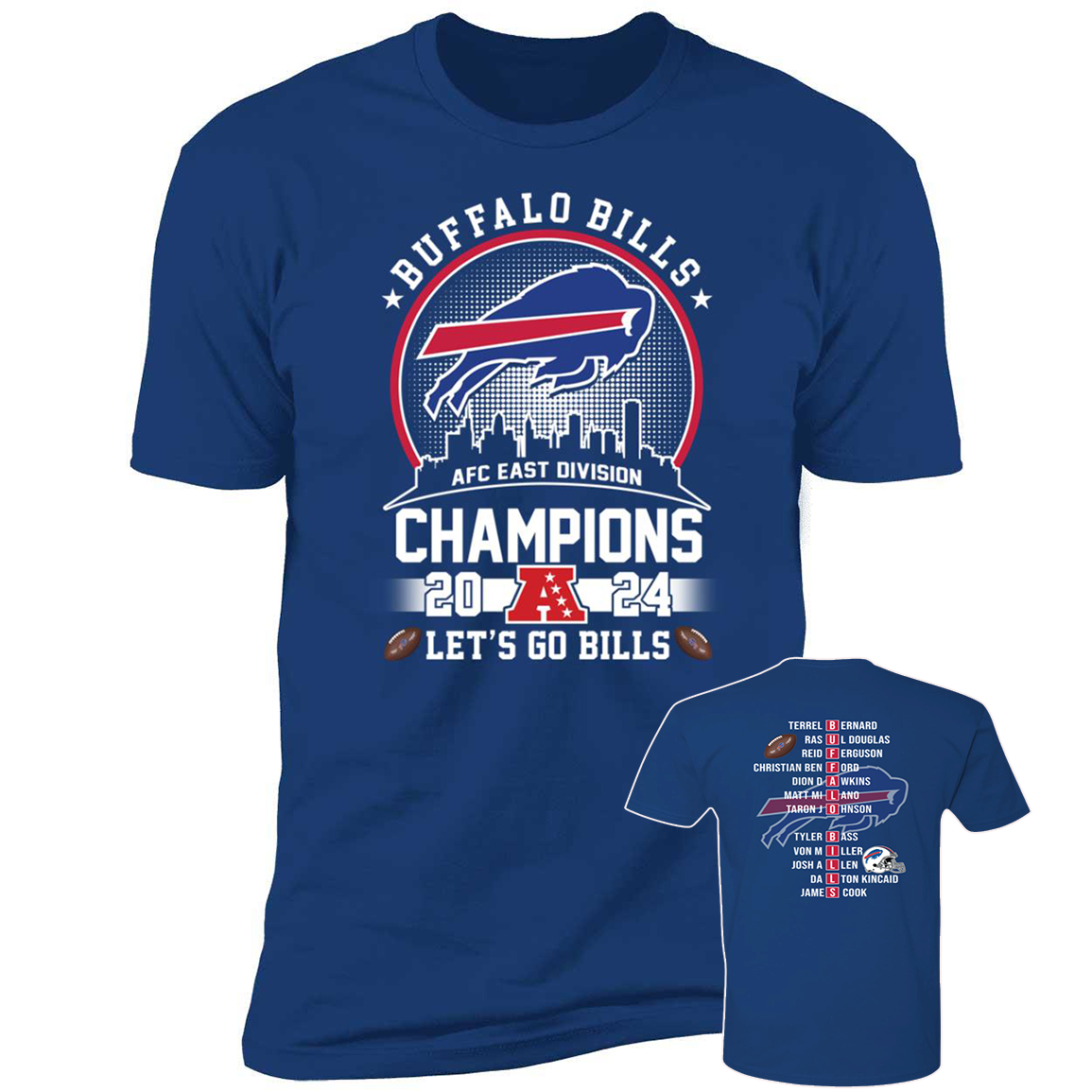 Front Back Buffalo Bills AFC East Division Champions 2024 Lets Go Bills3.png