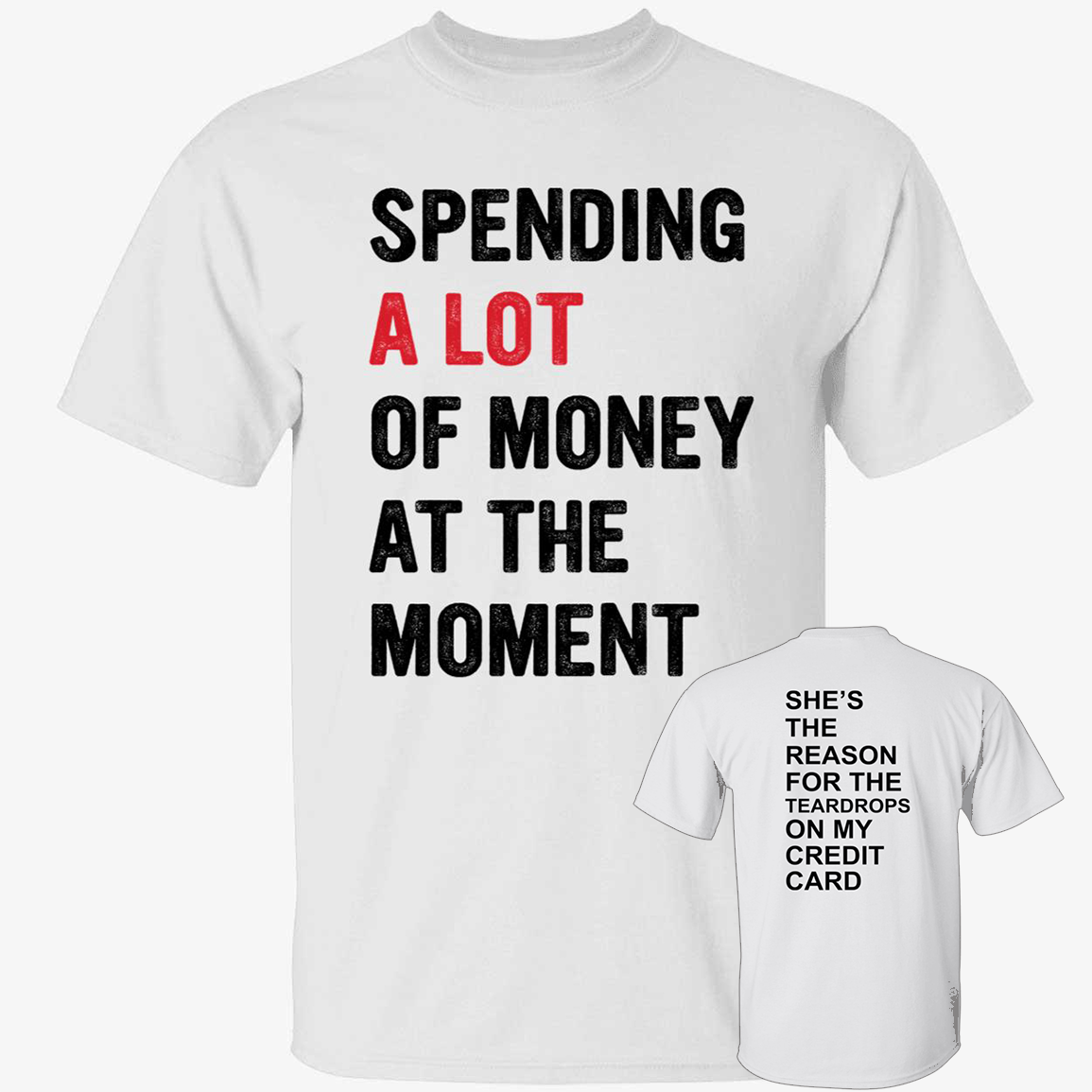[Front+Back] Spending A Lot Of Money At The Moment She's The Reason For The Teardrops Shirt