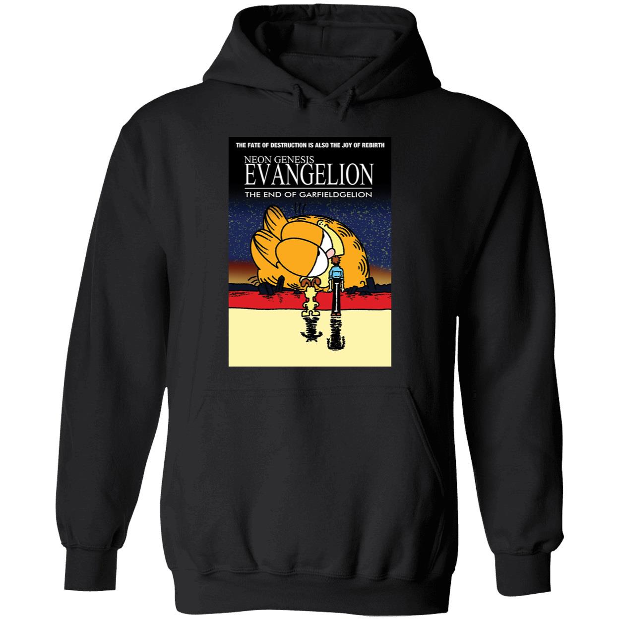 Garfield Neon Genesis Evangelion The End Of Garfield Gelion Hoodie