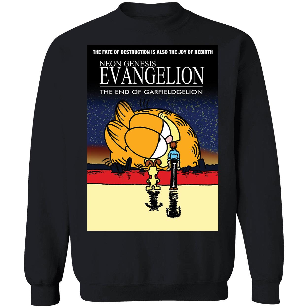 Garfield Neon Genesis Evangelion The End Of Garfield Gelion Sweatshirt