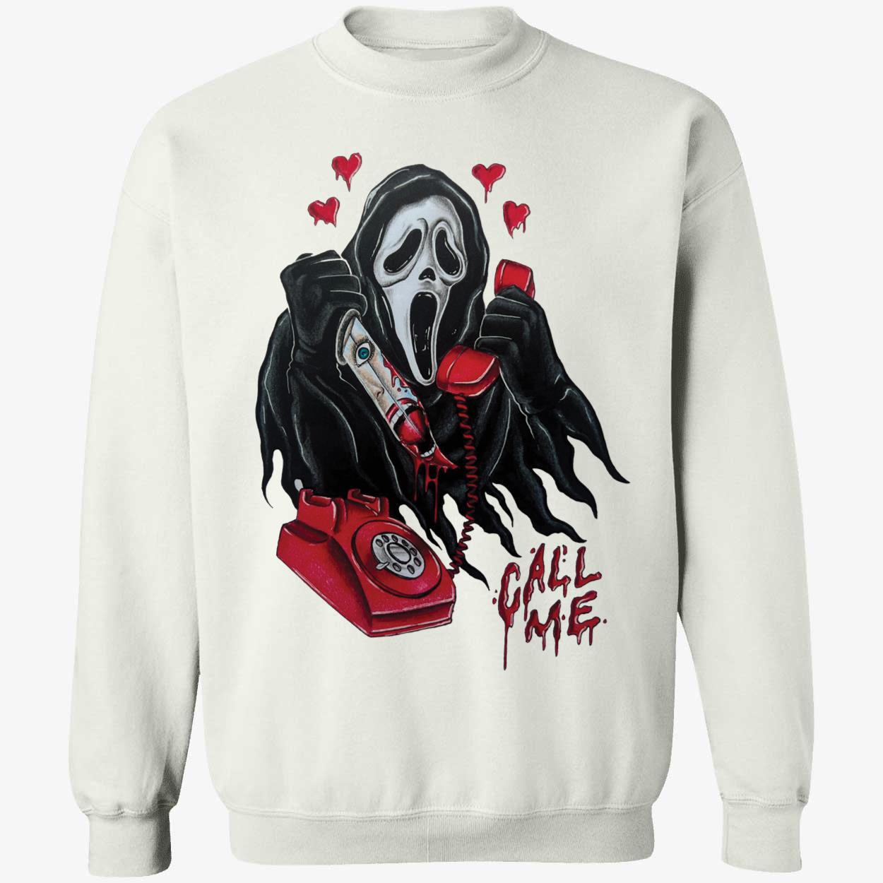 Ghostface Character Call Me Halloween Sweatshirt