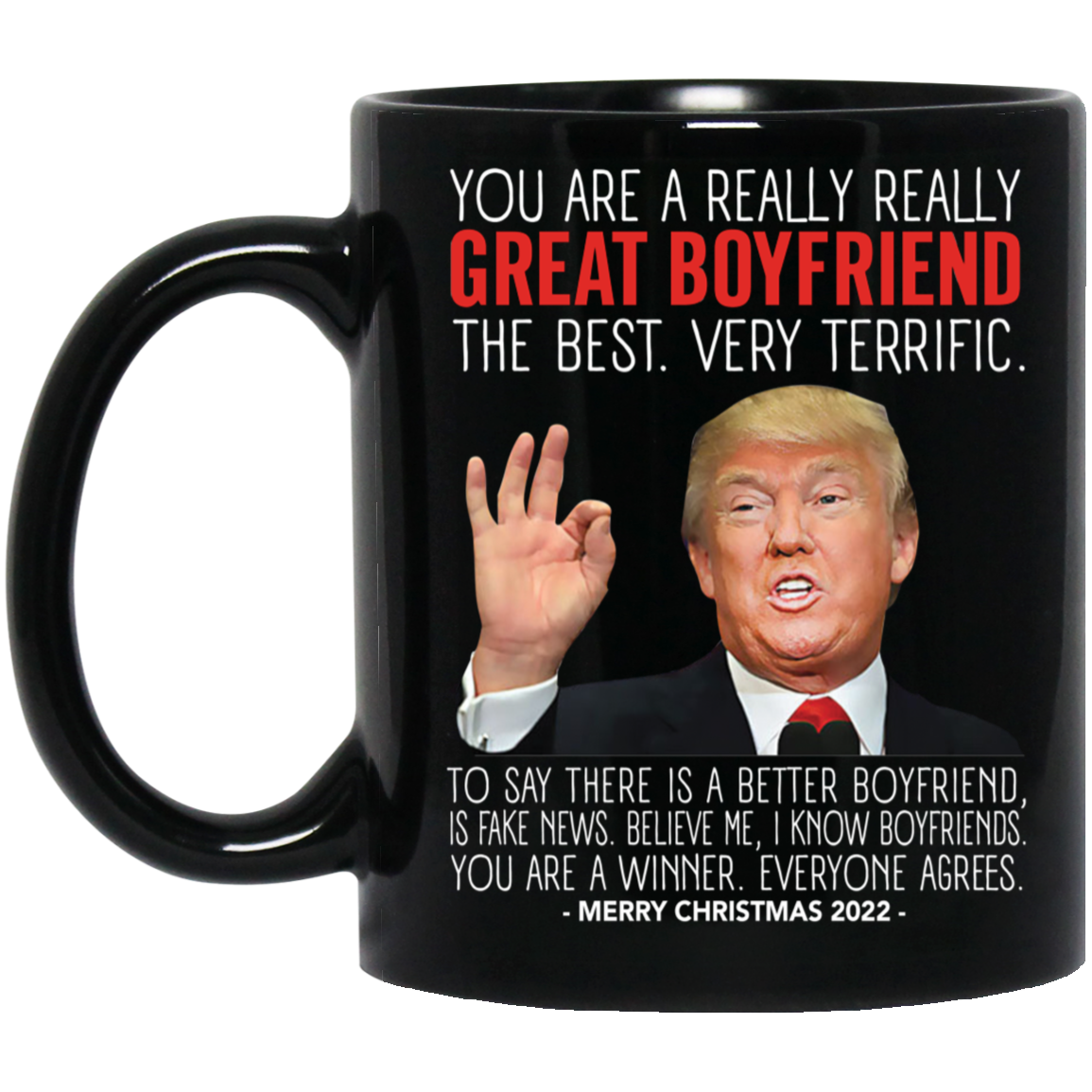 Great Boyfriend Trump Merry Christmas 2022 Mug