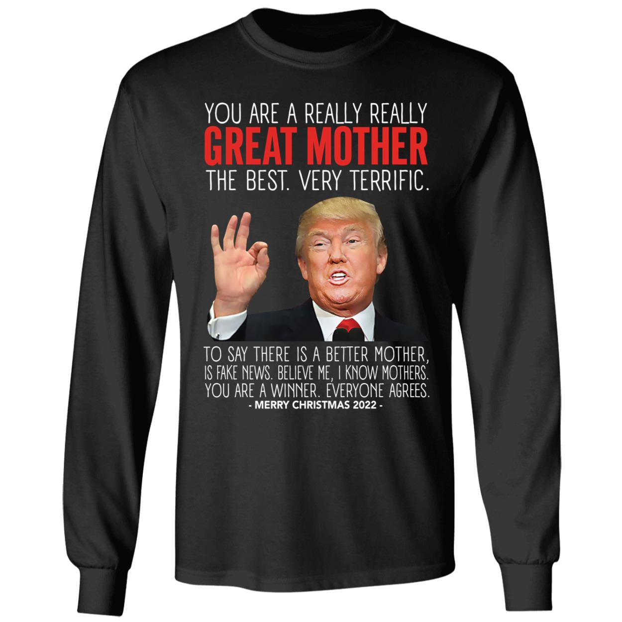Great Mother Trump Merry Christmas 2022 Long Sleeve Shirt