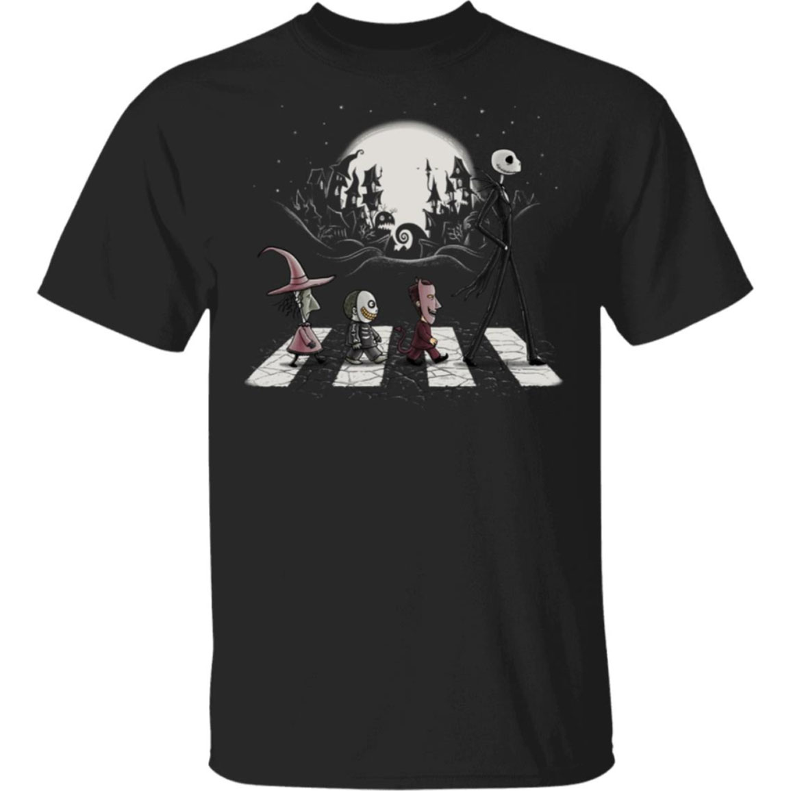 Halloween Friends The Nightmare Before Christmas Abbey Road Shirt
