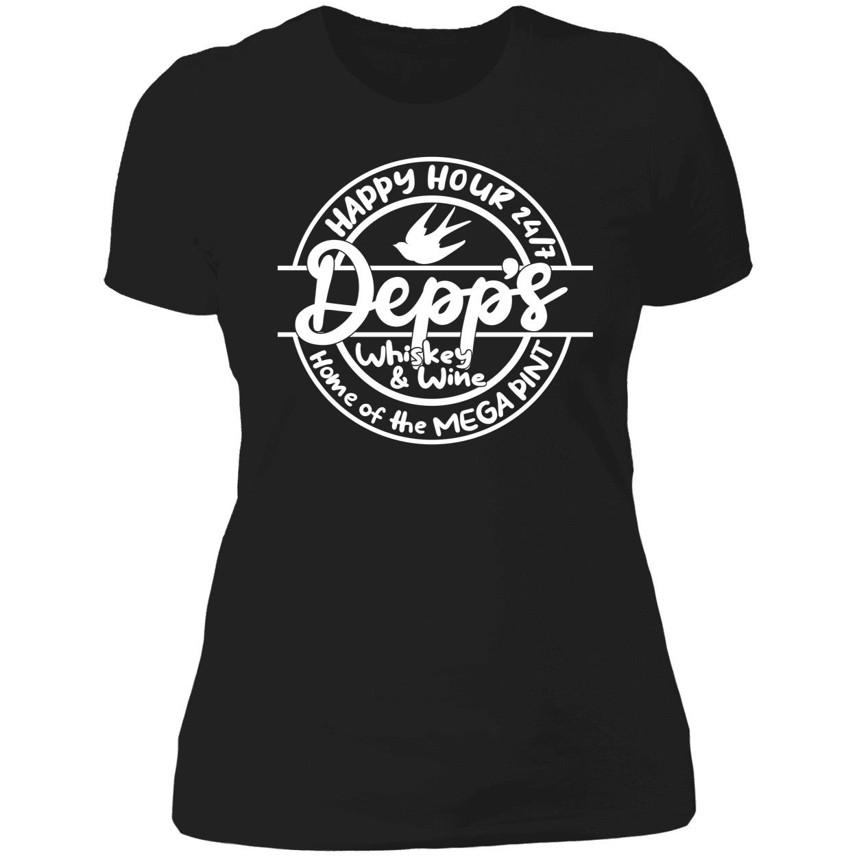 Happy House 24 7 Depp’s Whiskey And Wine Home Of The Mega Pint Ladies Boyfriend Shirt