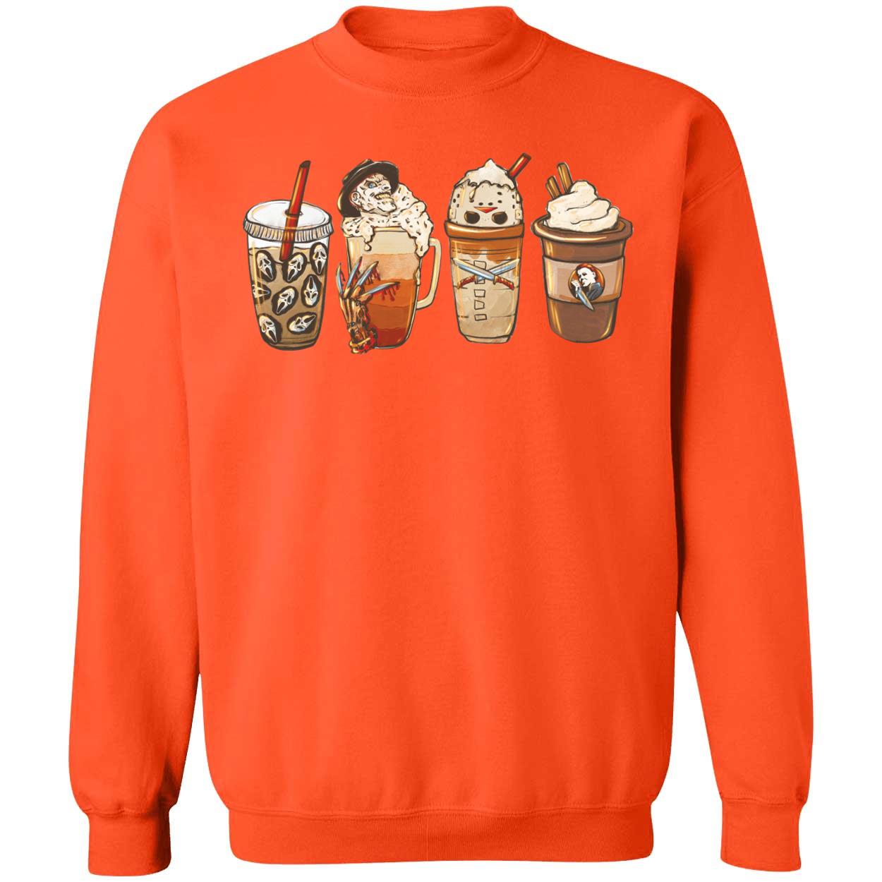 Horror Fall Coffee Pumpkin Spice Latte Iced Warm Autumn Sweatshirt