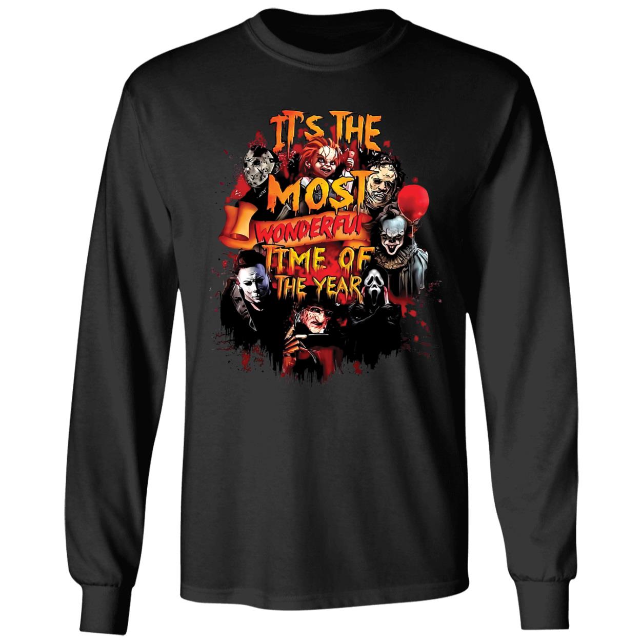 Horror Movie Characters It's The Most Wonderful Time Of The Year Long Sleeve Shirt