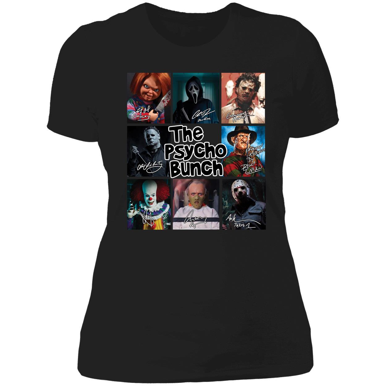 Horror Movie Characters The Psycho Bunch Ladies Boyfriend Shirt