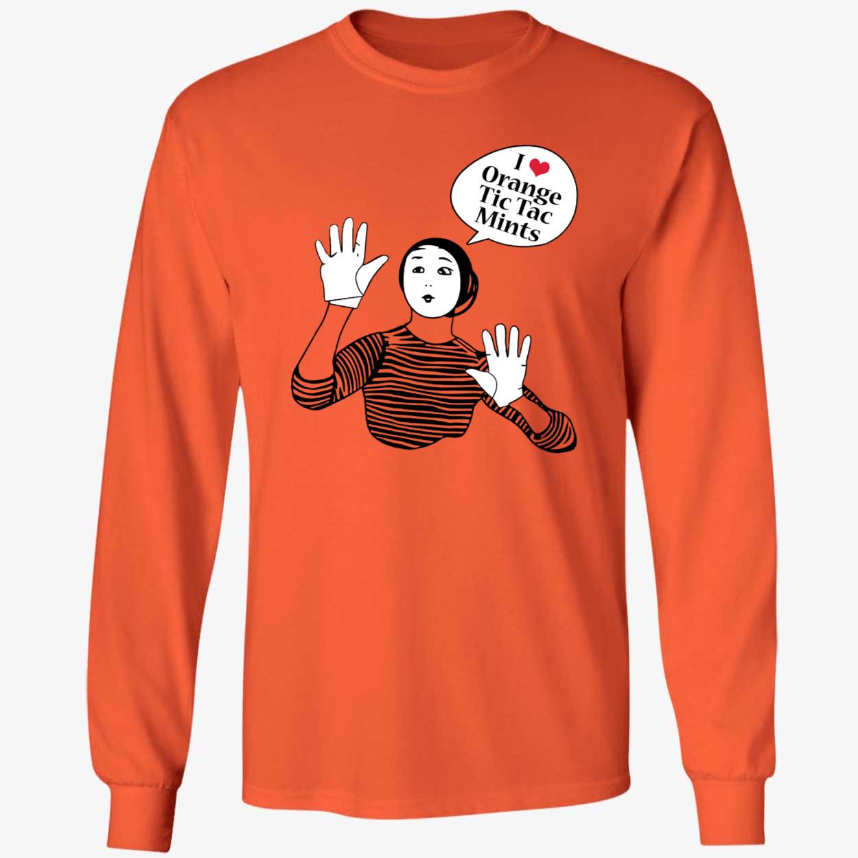I Love Orange Tic Tac Mints Long Sleeve Shirt