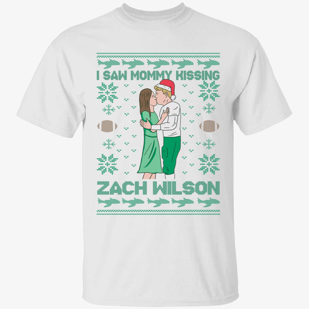 I Saw Mommy Kissing Zach Wilson Christmas Shirt