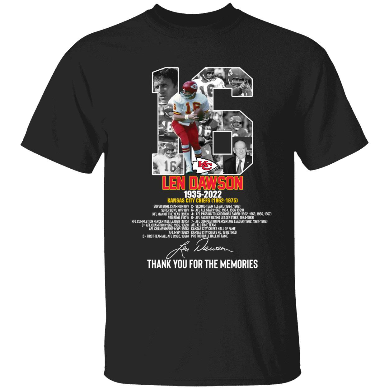 Len Dawson 1935 2022 Thank You For The Memories Shirt