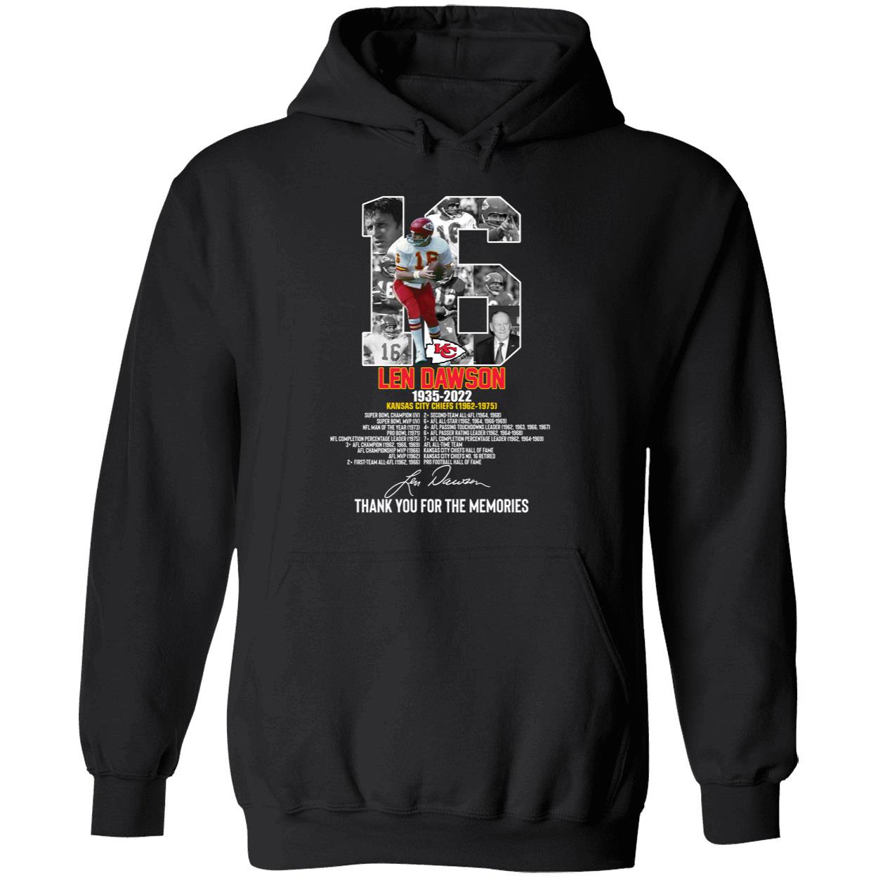 Len Dawson 1935 2022 Thank You For The Memories Hoodie