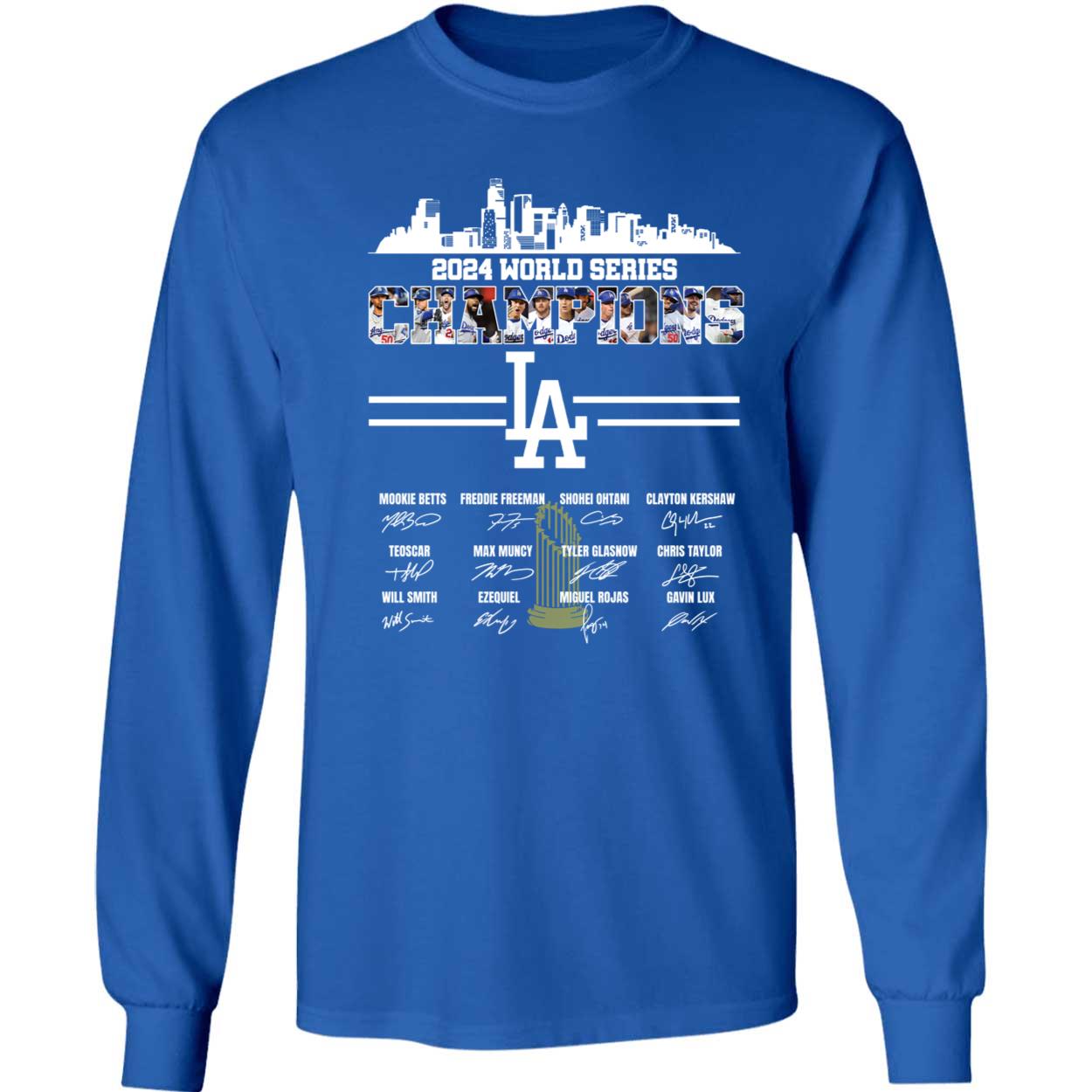 Los Angeles Dodgers 2024 World Series Champions Team Name Signature Shirt 4 1.jpg