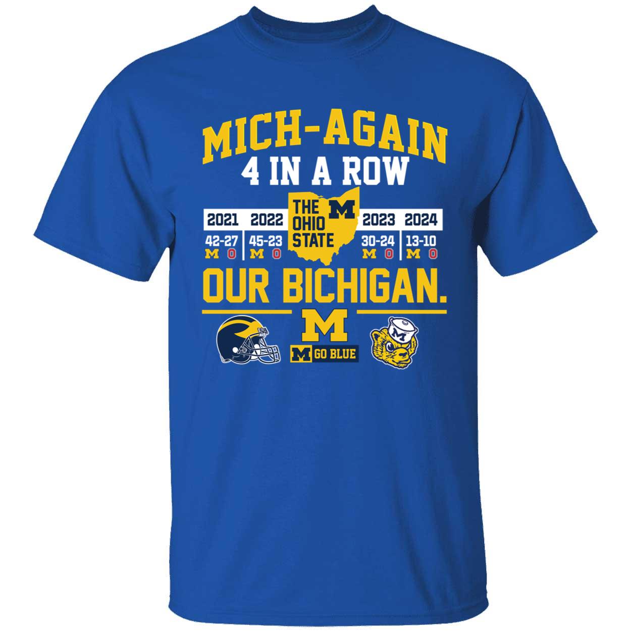 Michigan Mich Again 4 In A Row The Ohio State Our Bichigan Shirt 1 1.jpg