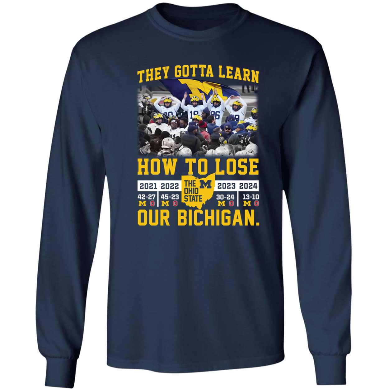 Michigan Wolverines They Gotta Learn How To Lose Our Bichigan Shirt 4 1.jpg