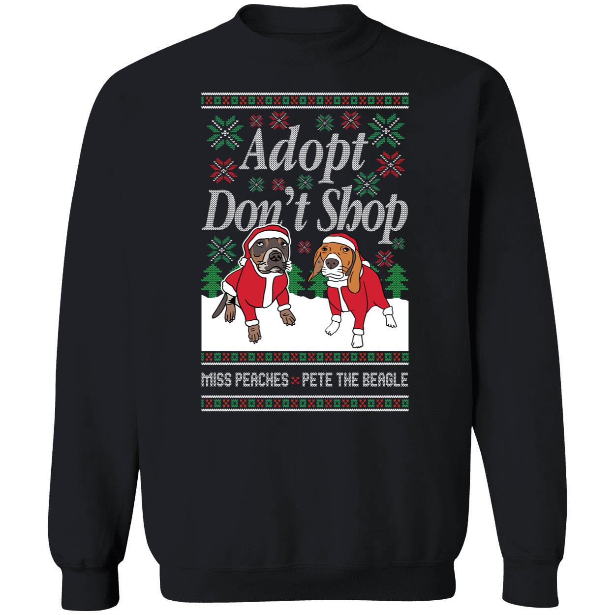 Miss Peaches And Pete The Beagle Adopt Dont Shop Christmas Shirt 3 1.jpg