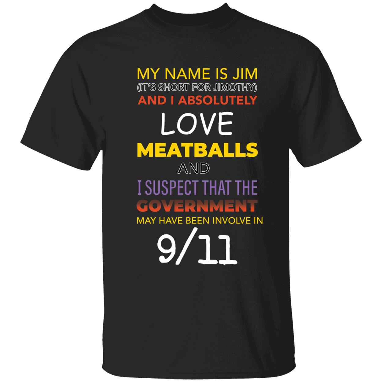 My Name Is Jim It's Short For Jimothy And I Absolutely Love Meatballs Shirt