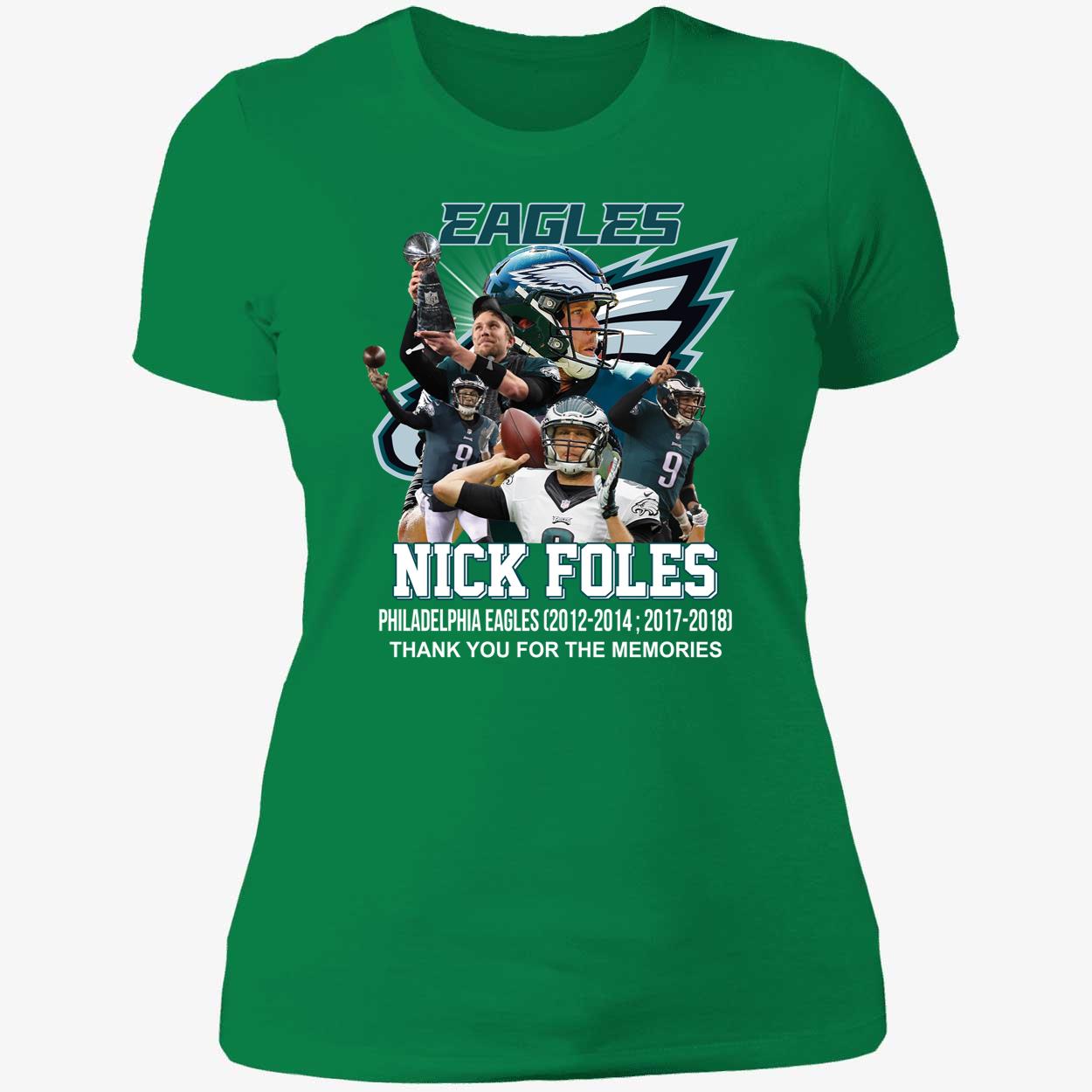 Philadelphia Eagles Nick Foles Thank You For The Memories Ladies Boyfriend Shirt