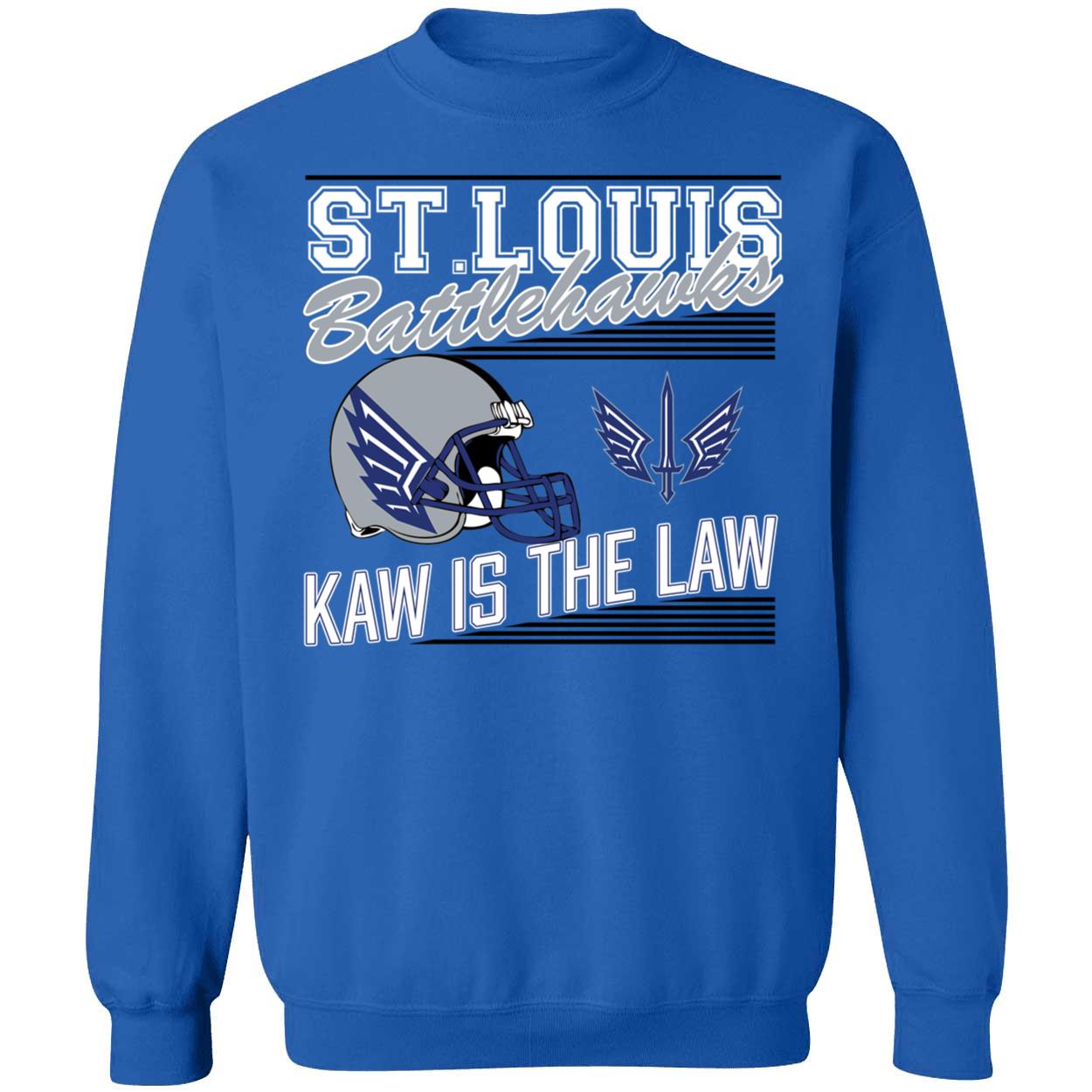 St Louis Battlehawks Retro Kaw Is The Law Shirt 3 1.jpg