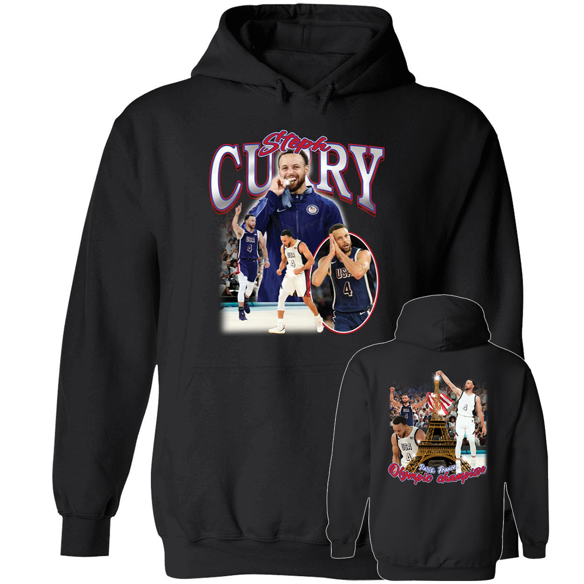 [Front+Back] Stephen Curry Olympic France Hoodie