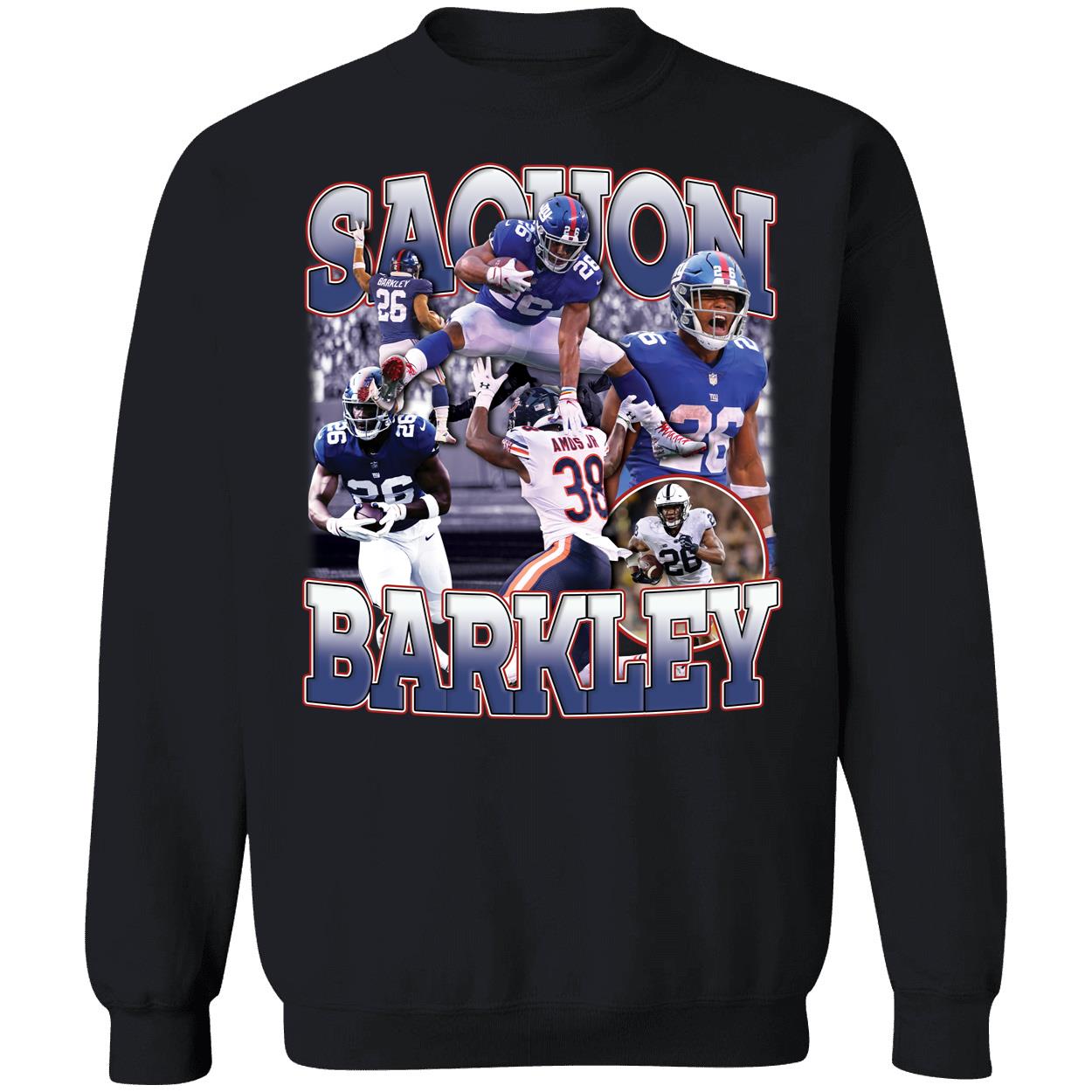 Sterling Shepard Wearing Saquon Barkley Sweatshirt