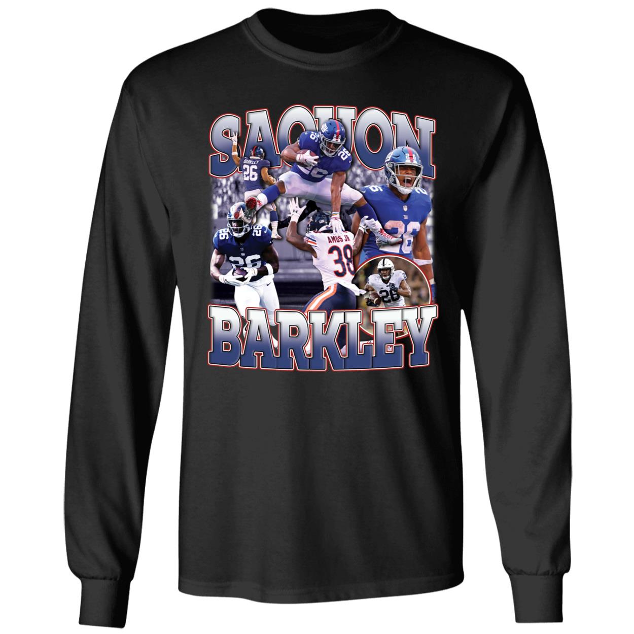 Sterling Shepard Wearing Saquon Barkley Long Sleeve Shirt