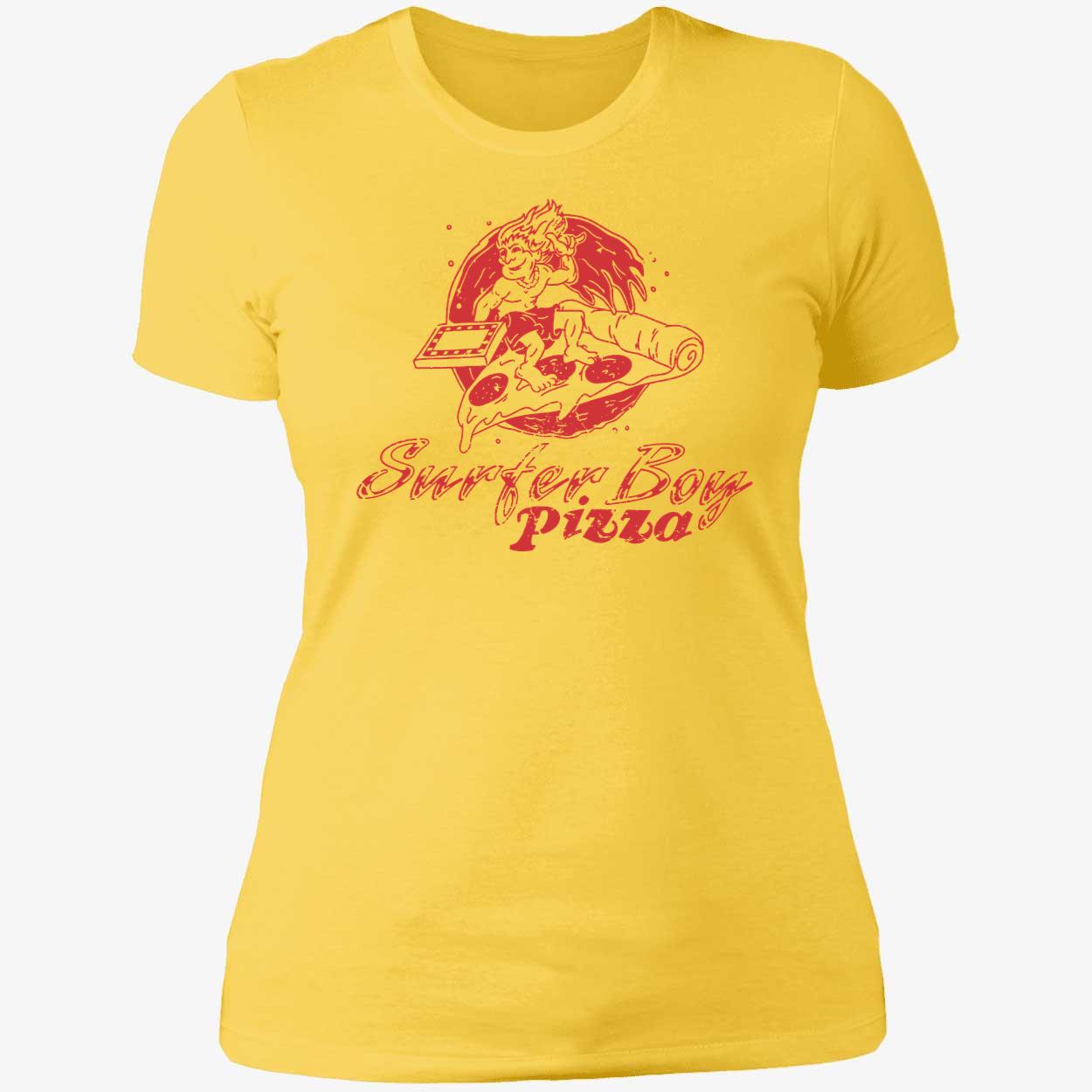 Surfer Boy Pizza Ladies Boyfriend Shirt