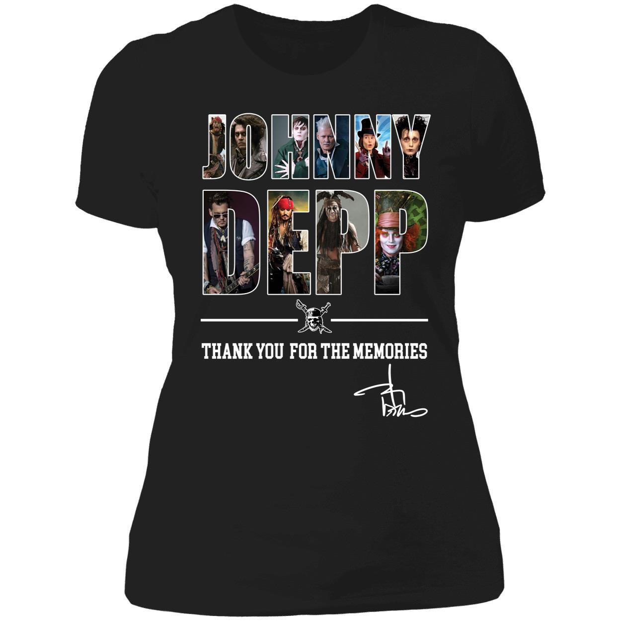 Thank You For The Memories Johnny Depp Ladies Boyfriend Shirt