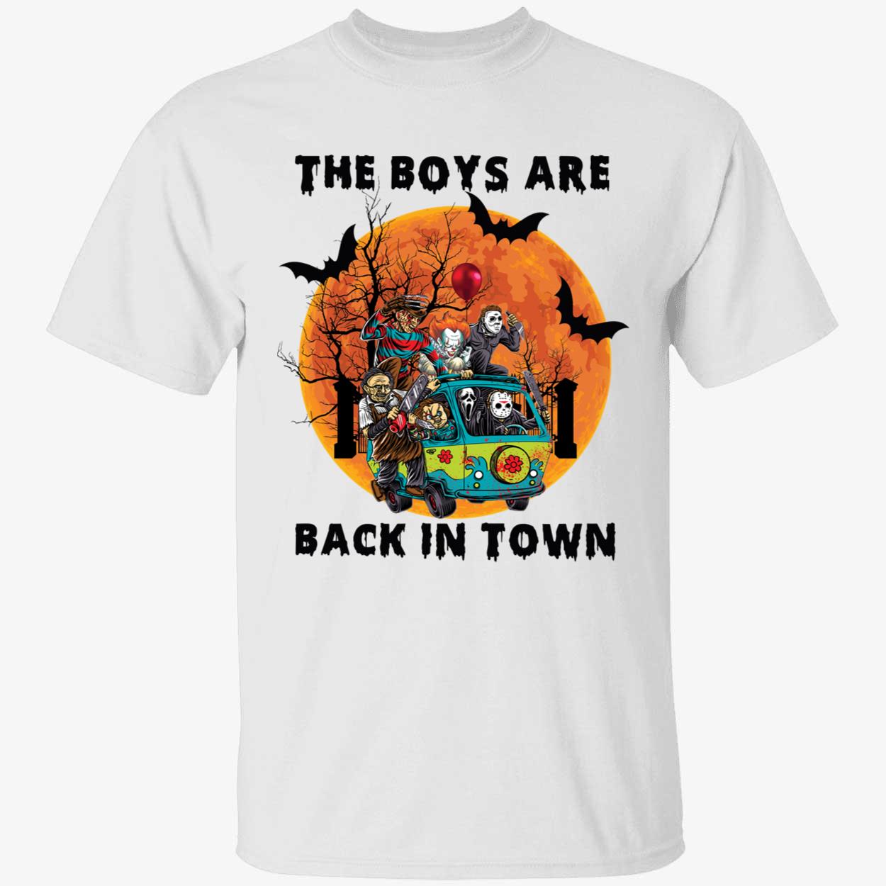 The Boys Are Back In Town Halloween Horror Movie Characters Shirt