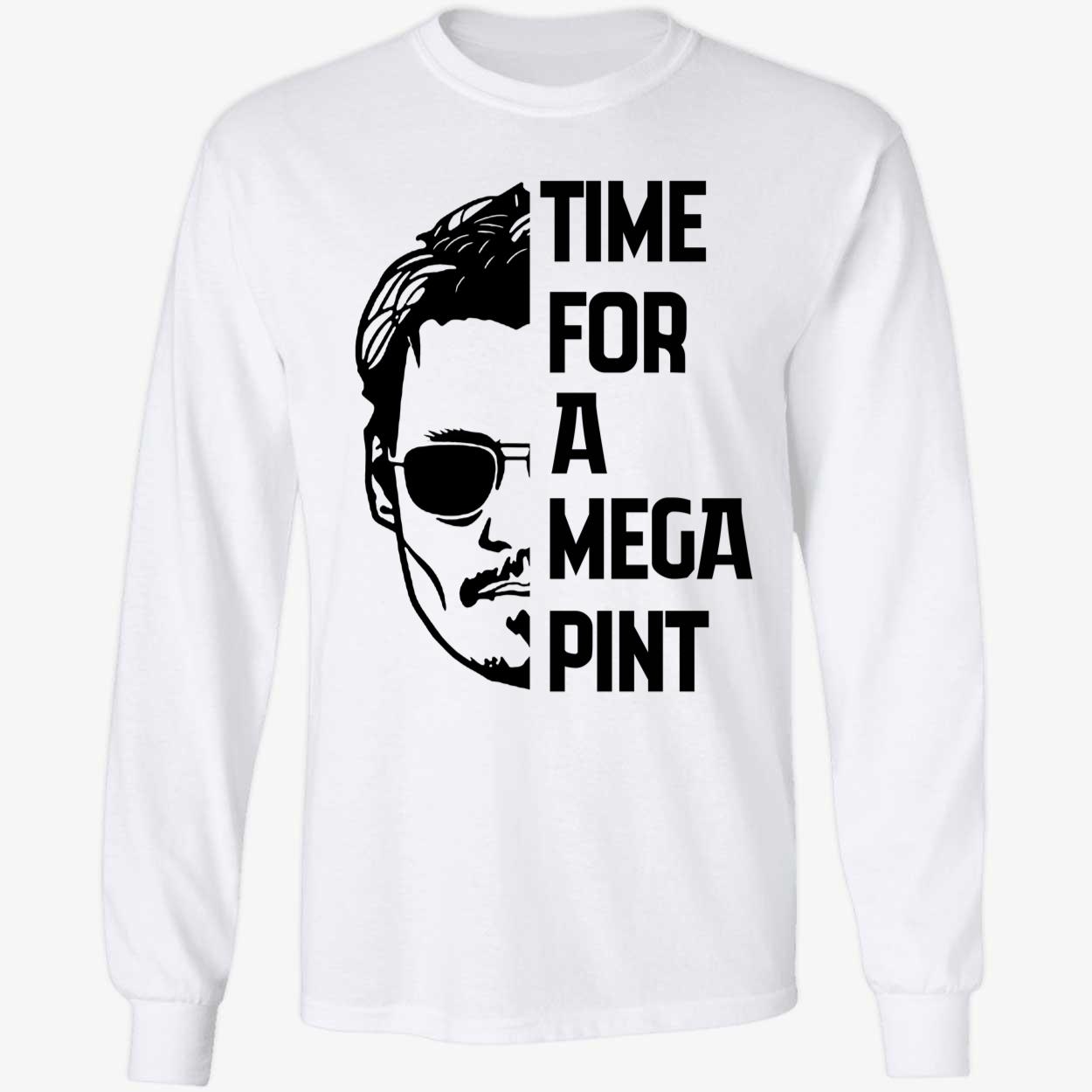 Time For A Mega Pint Johnny Depp Long Sleeve Shirt