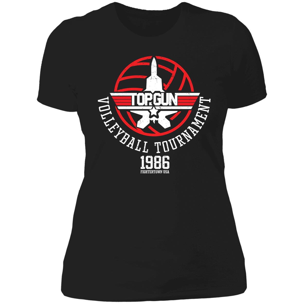 Top Gun Volleyball Tournament 1986 Fightertown Usa Ladies Boyfriend Shirt