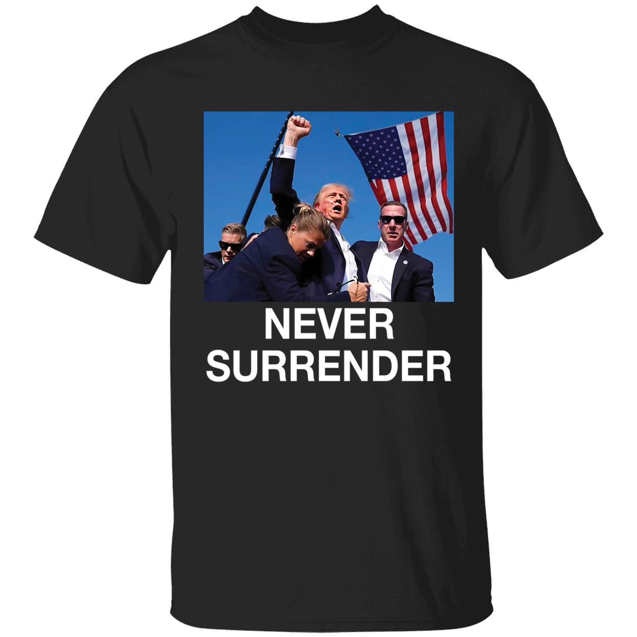 Trump Shot Assassination Attempt Never Surrender Fist Raised Shirt 1 1.jpg