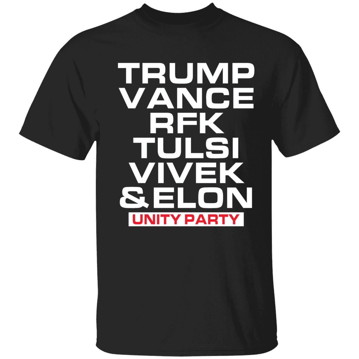 Trump Vance Rfk Tulsi Vivek And Elon Unity Party Shirt