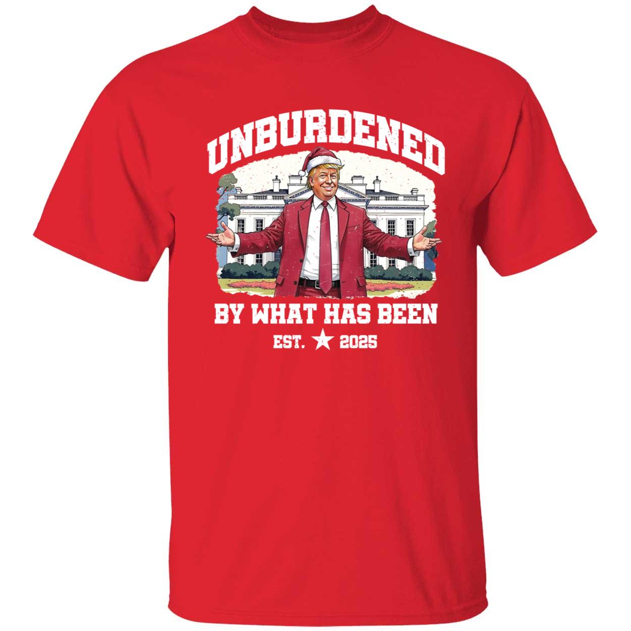 Unburdened By What Has Been Trump Christmas Est 2025 Shirt 1 1.jpg