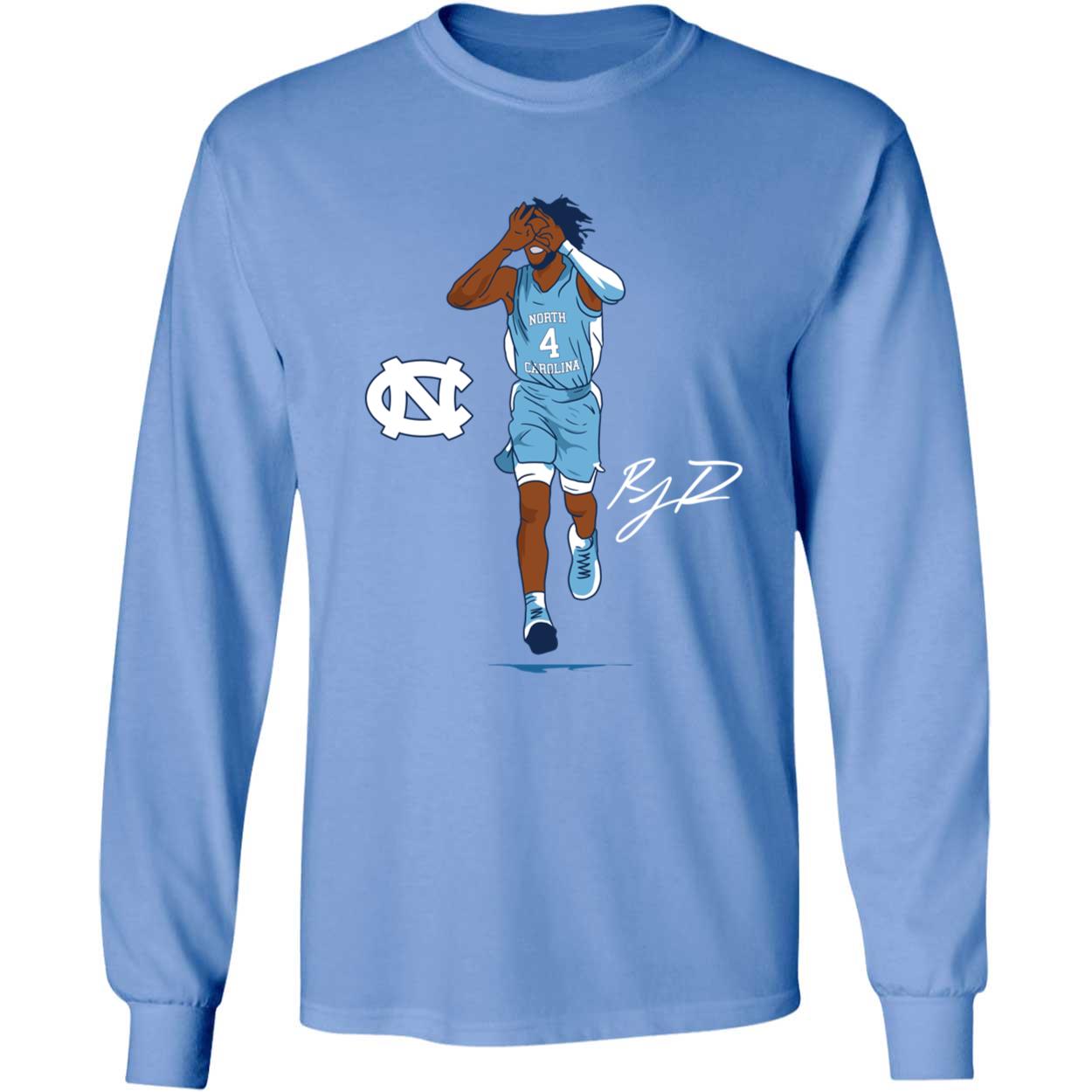 Unc Basketball R.j Davis Superstar Pose Shirt 4 1.jpg