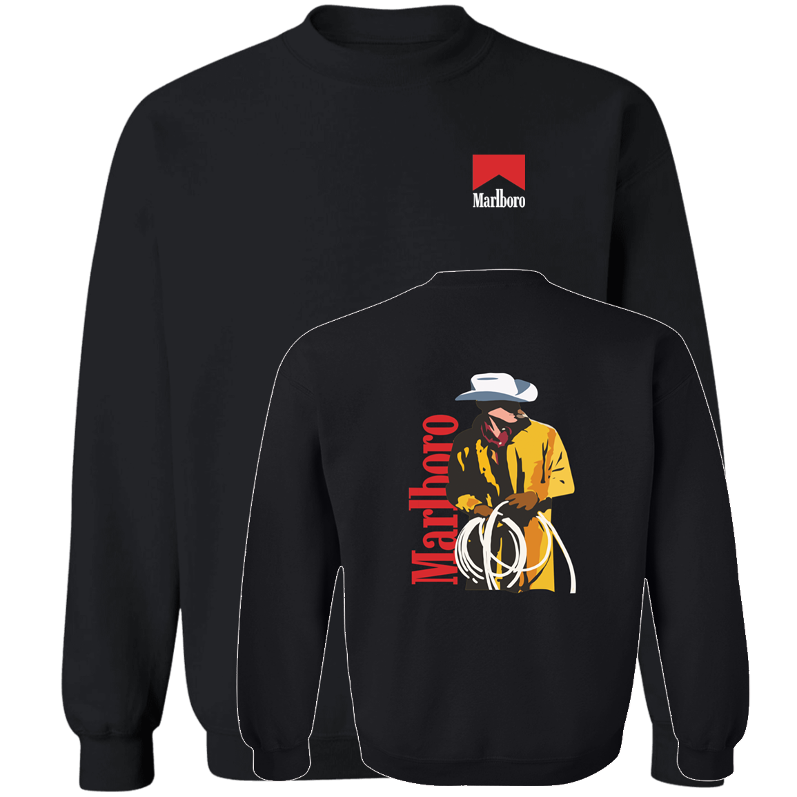 [Front + Back] Vintage 80s Marlboro Cowboy Sweatshirt